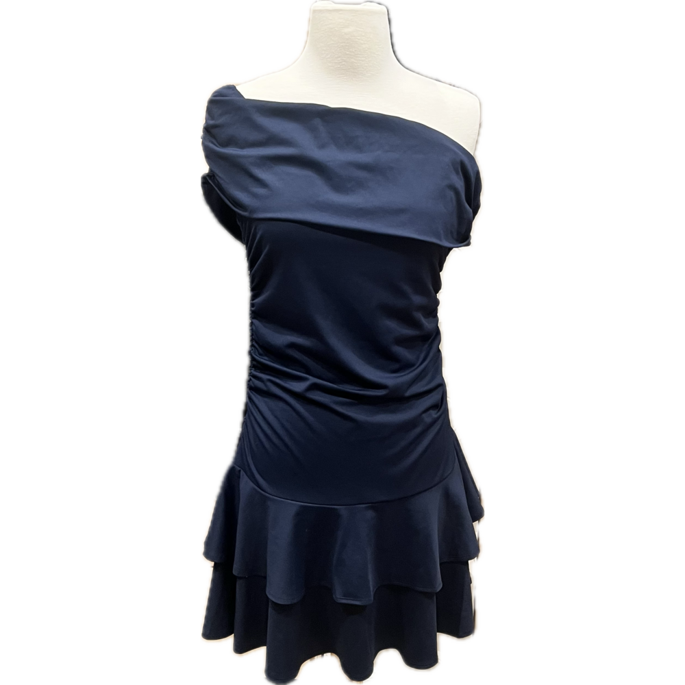 Hello Molly Soulful Off Shoulder Mini Dress Navy in Blue - Picture 4 of 5